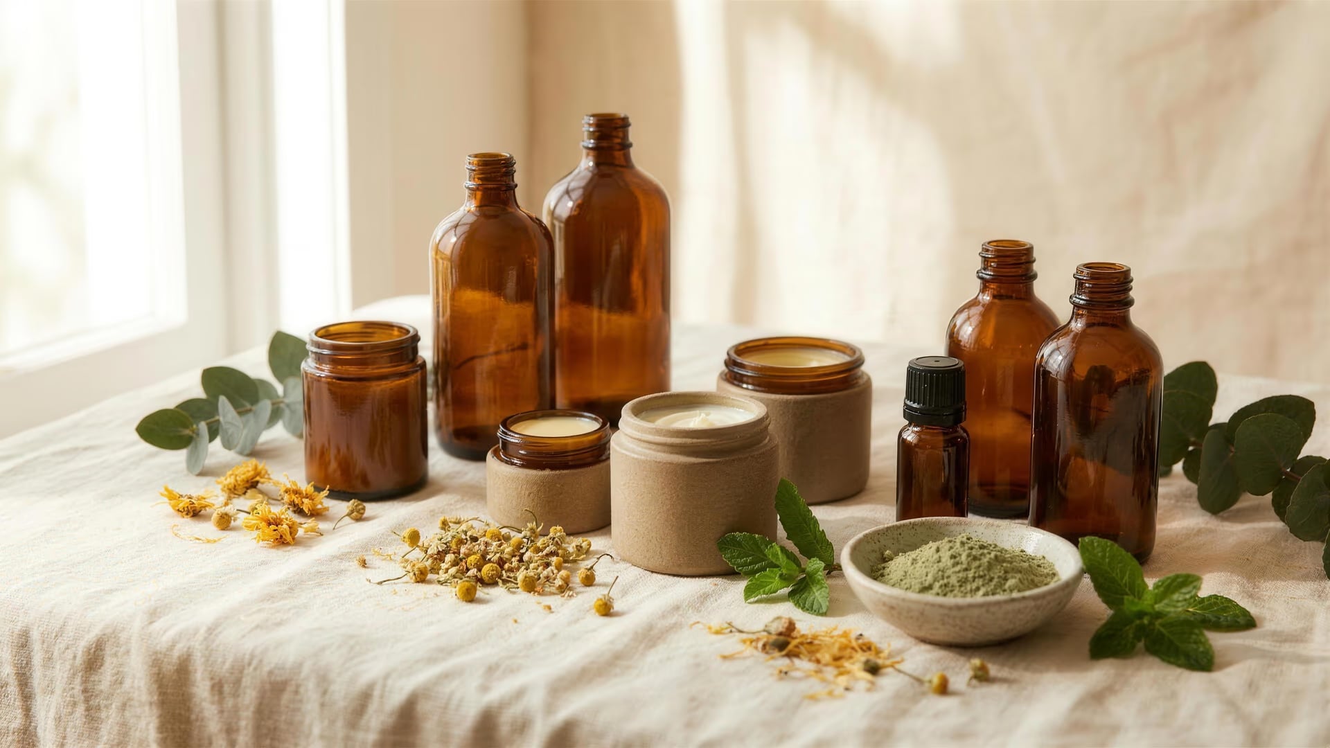 Markanın kataloğundan bitki çayları, wellness içecekleri ve cilt bakım ürünleri.